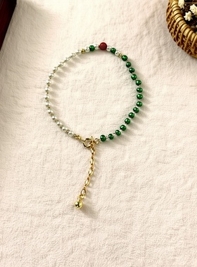 米珠手链4南红饰品 2026年复古南红18K金简约小众设计感气质