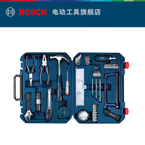 博世家用多功能五金工具箱羊角锤扳手套筒批头手动工具108件套 - 图2