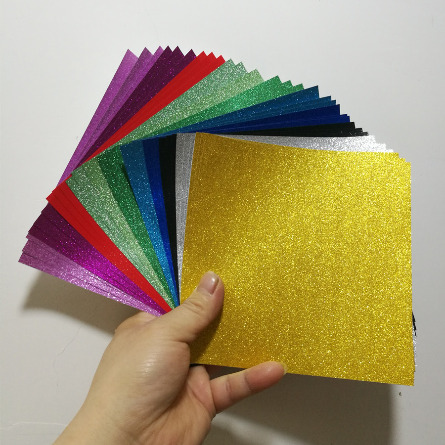 正方形闪光闪亮闪钻金粉亮粉儿童手工折纸彩纸剪纸千纸鹤卡纸包邮_虎窝淘