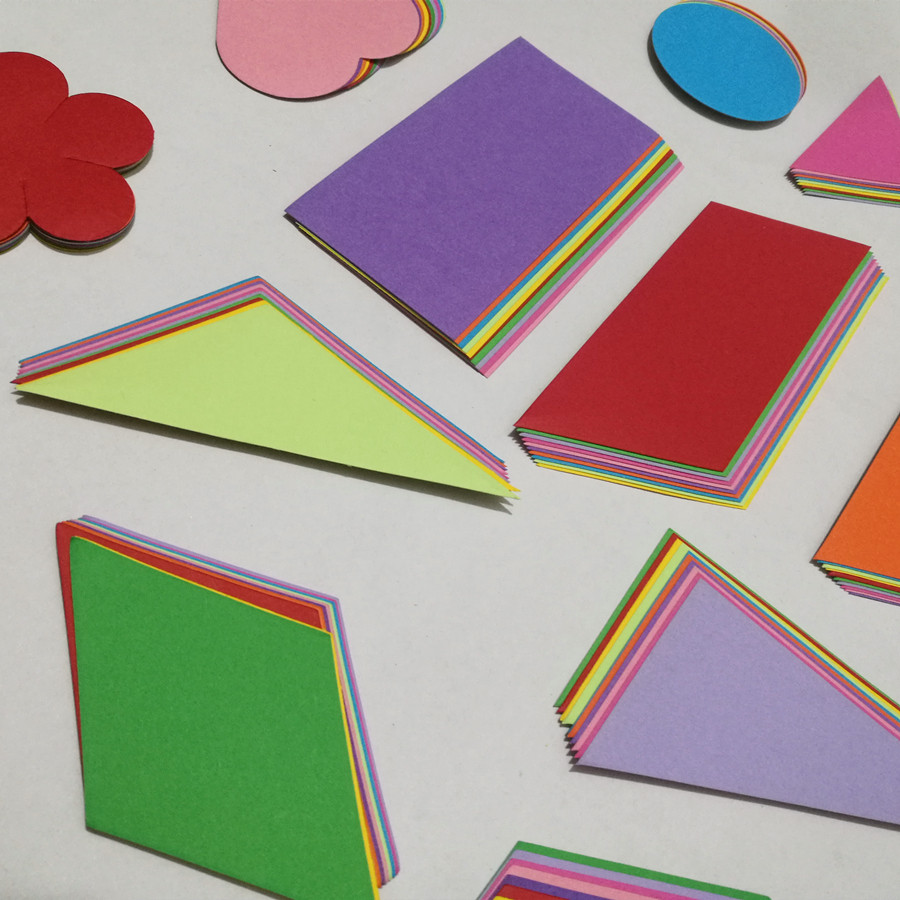 Geometric graphics cardboard and colored paper teaching aids