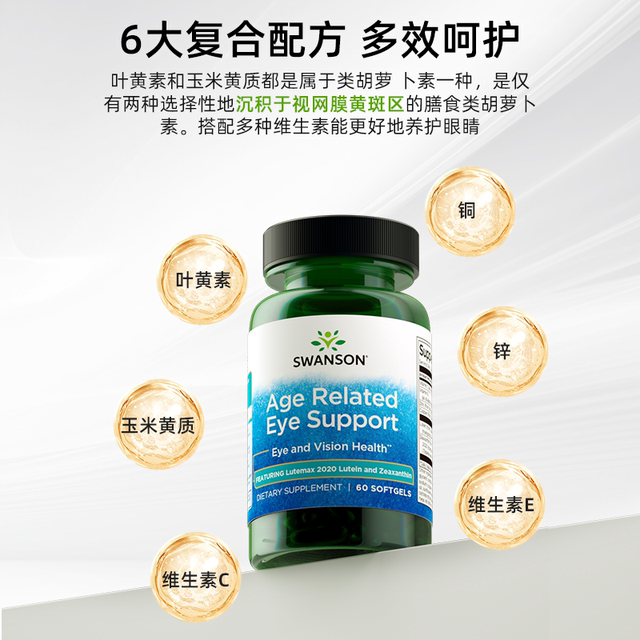 Swanson Lutein ແລະ Zeaxanthin Capsules 60 Capsules