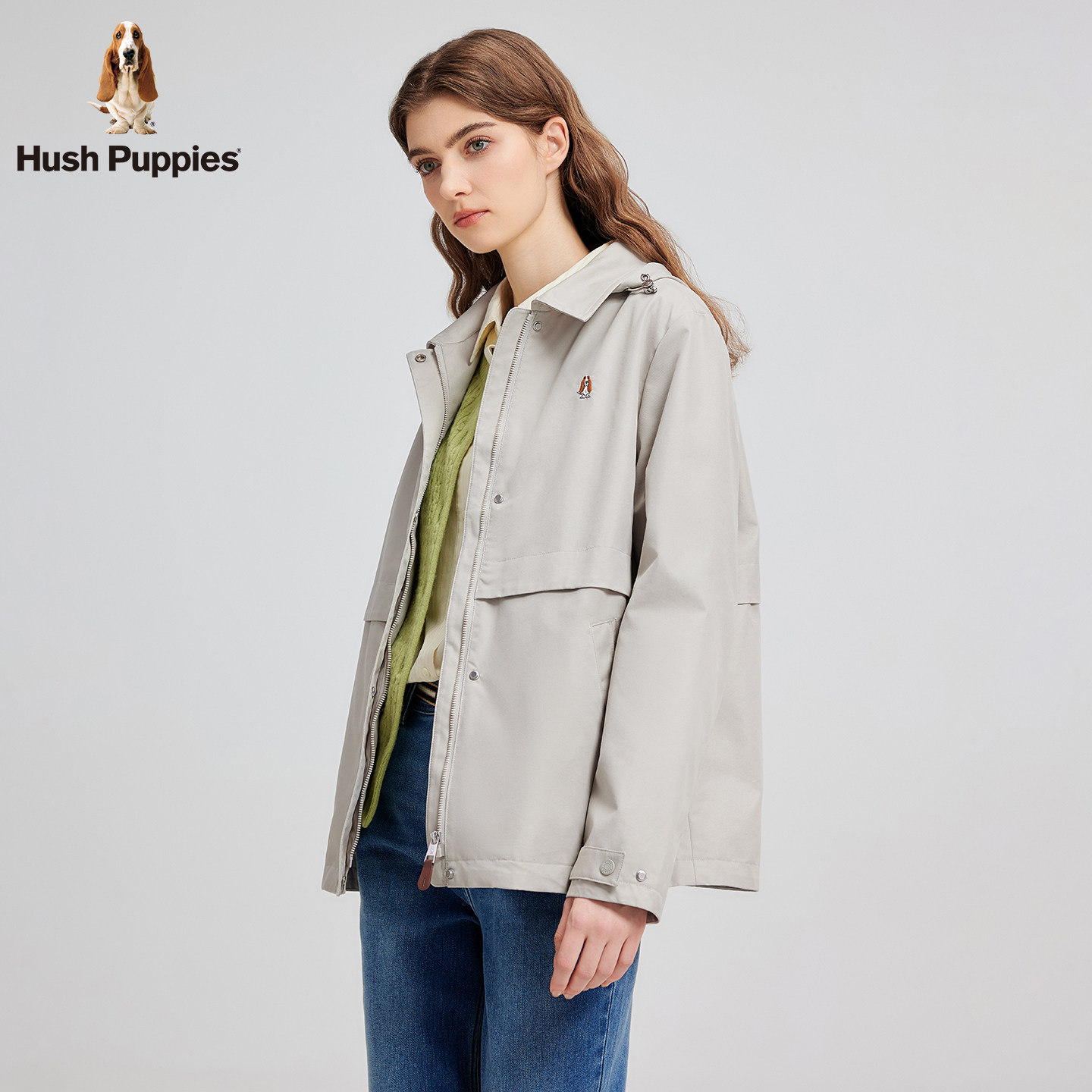 【可拆卸帽】暇步士女装2025秋季新款简约户外通勤休闲夹克外套女