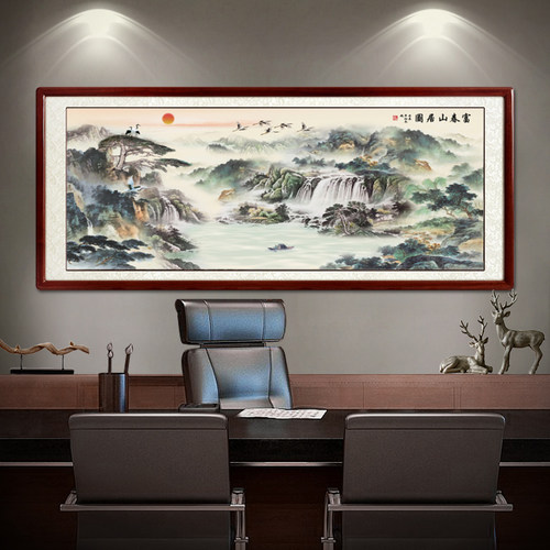 蒙娜丽莎十字绣流水生财2025新款线绣客厅山水画富春山居图风景画 - 图0