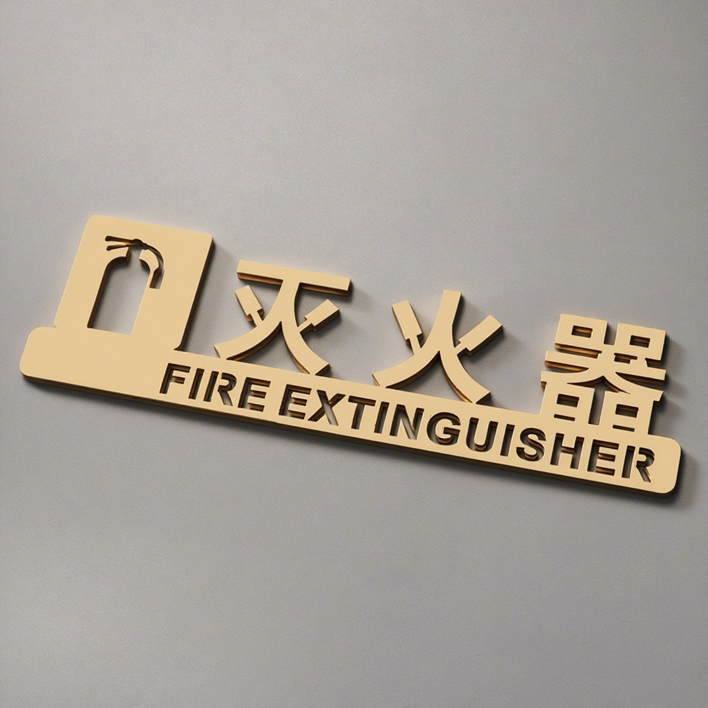 消防栓灭火器标识警示提示牌立体镂空激光雕刻拉丝金银红色标标牌 - 图2
