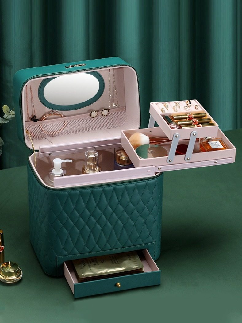 高级感大容量化妆包护肤品彩妆出游便携手提化妆箱首饰收纳,淘宝优惠券,粉丝福利购,淘宝优惠卷