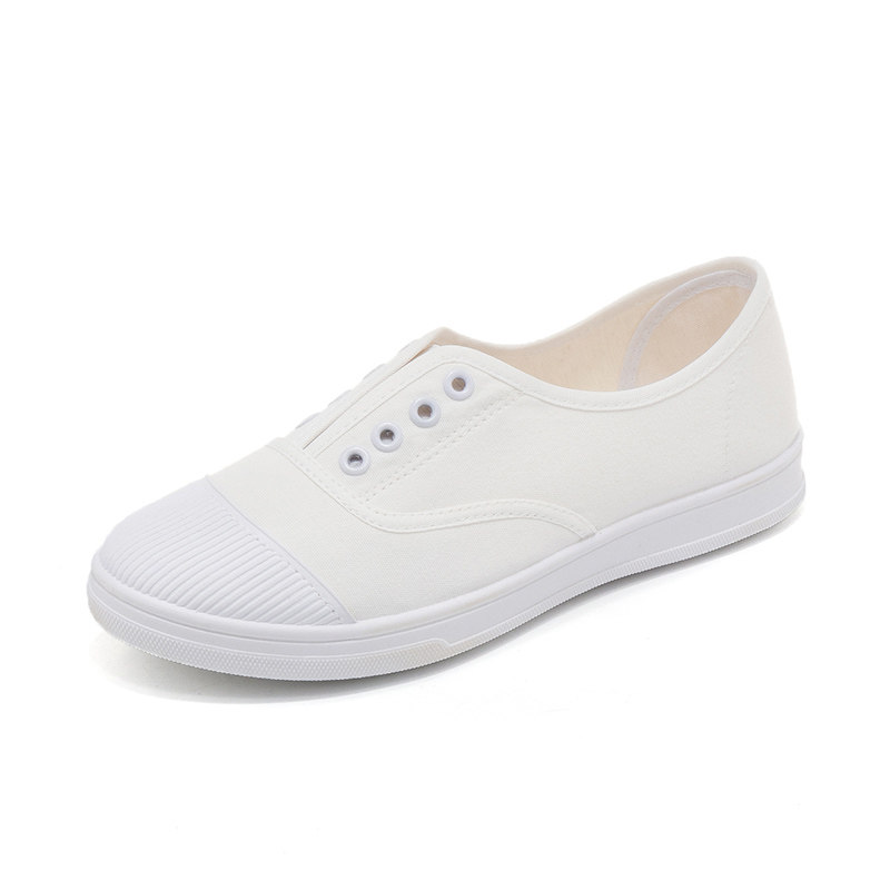 2024春季新款透气帆布鞋女一脚蹬懒人鞋小白鞋学生韩版百搭休闲鞋,淘宝优惠券,粉丝福利购,淘宝优惠卷