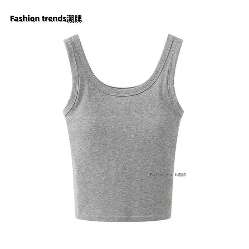 Fashion trends吊带背心螺纹打底防走光显瘦百搭内搭背心女遮副乳_Fashion trends潮流时尚_女装/女士精品-第2张图片-提都小院