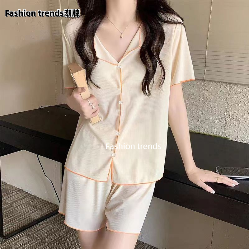 Fashion trends潮牌休闲宽松睡衣女款夏季新款短袖网红家居服套装_Fashion  trends潮牌_女士内衣/男士内衣/家居服-第3张图片-提都小院