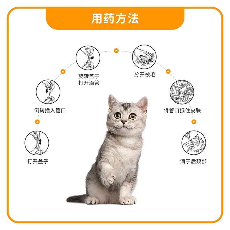 爱沃克猫用体外驱虫药拜耳滴剂4-8KG体内外猫咪宠物除跳蚤猫药 - 图2