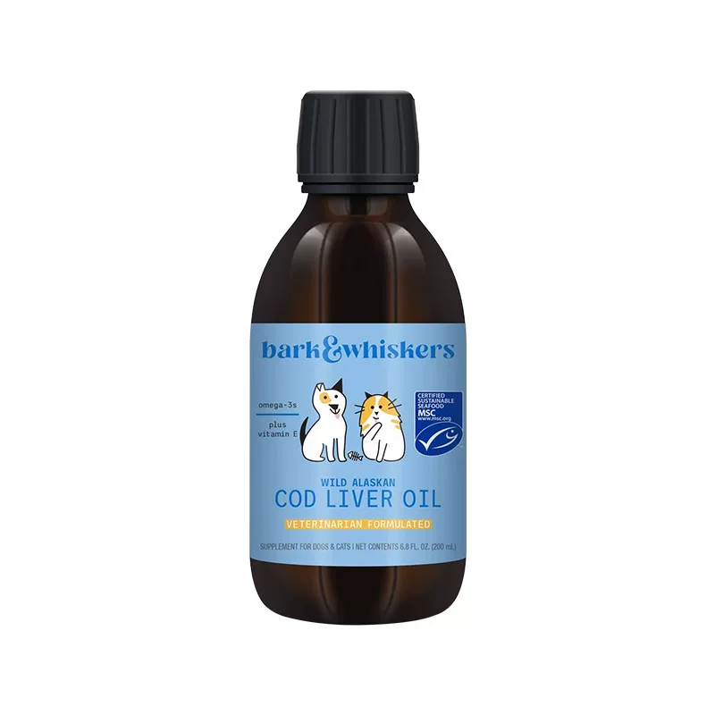[Dr. Mercola鳕鱼肝油Bark & Whiskers猫犬通用美毛护关节提高免疫]
