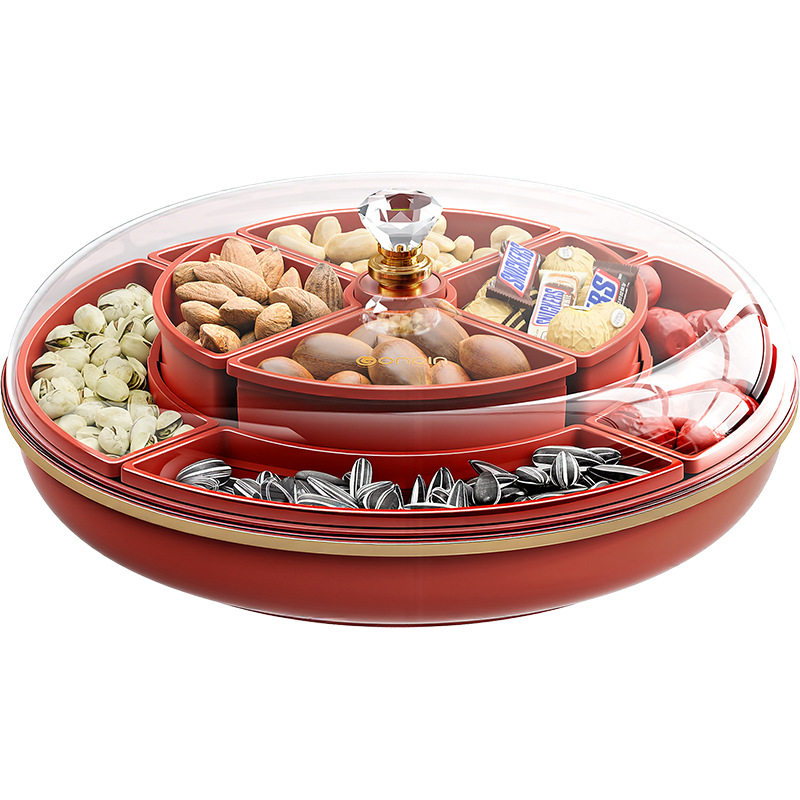 轻奢果盘客厅茶几家用精致高端颜值密封分格收纳盒零食坚果糖果盘,淘宝优惠券,粉丝福利购,淘宝优惠卷