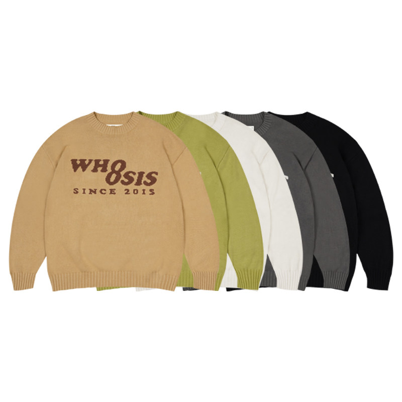 WHOOSIS(不知其名)经典8字logo毛衣秋冬多色经典百男搭休闲情侣