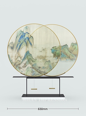 新中式风售楼处展厅金属定制摆件