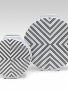 简约现代风售楼处家具展厅陶瓷瓶