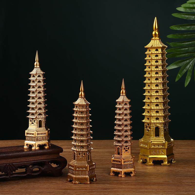 黄铜文昌塔纯铜摆件制品九层十三高考礼物金属文创铜器工艺品