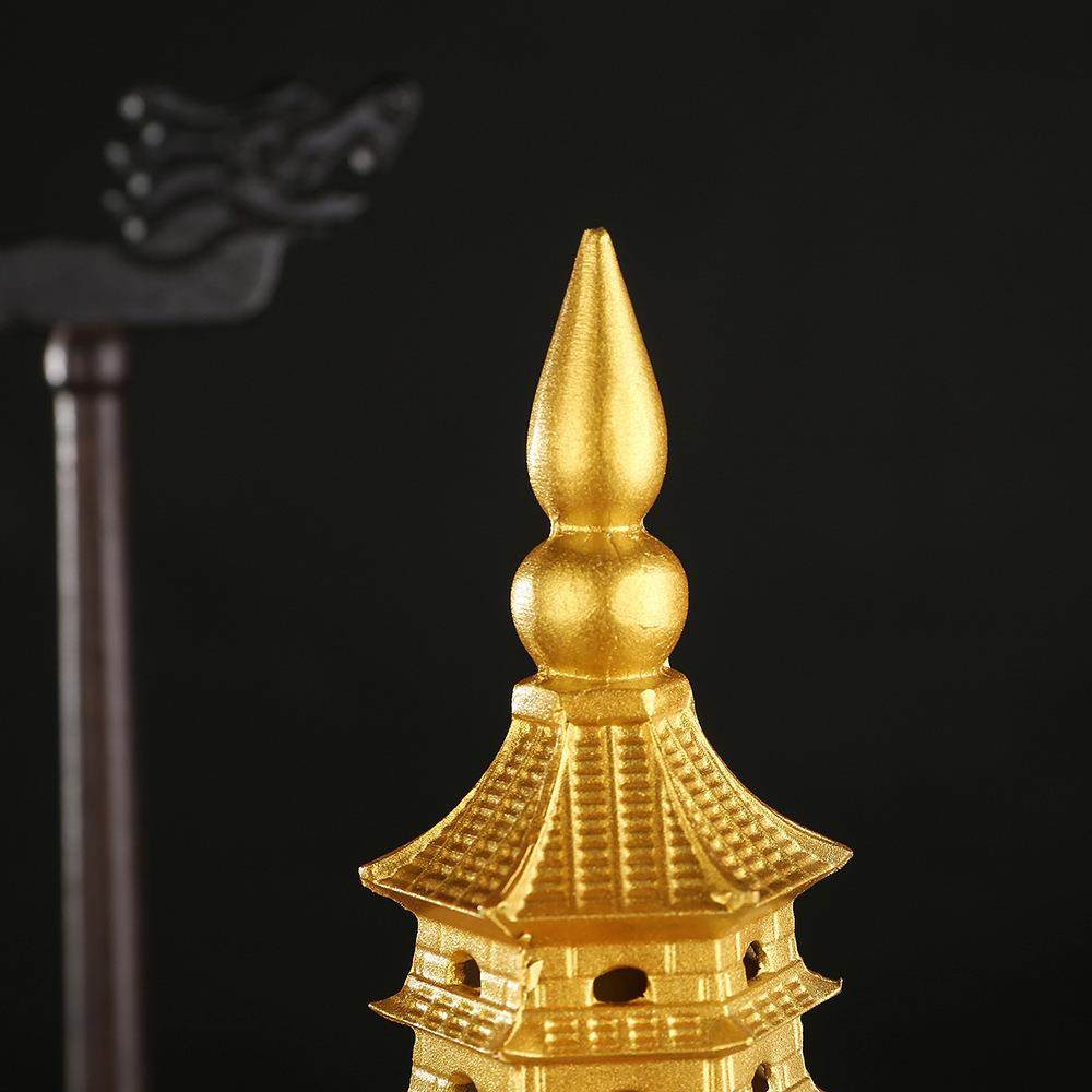 黄铜文昌塔纯铜摆件制品九层十三高考礼物金属文创铜器工艺品