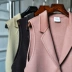 Áo vest cashmere hai mặt cho phụ nữ áo khoác dài 2018 mới của Hàn Quốc Áo len mỏng Áo len mỏng - Accentuated eo áo áo dạ form ngắn Accentuated eo áo
