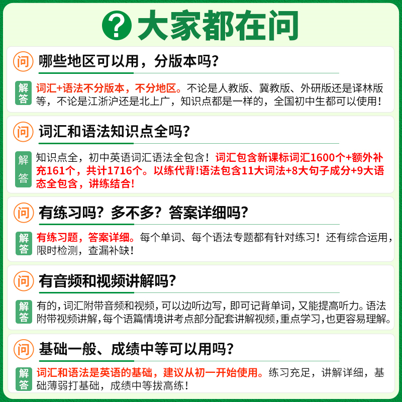 万唯中考2024初中考英语词汇单词语法英语专项训练大全组合训练手册语法专练中考模拟试卷万维初中七八九年级英语辅导资料-图3