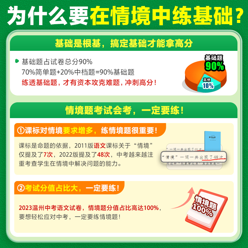 2024万唯中考同步基础题情境题七年级语文上下册人教版初一教材同步练习册现代文阅读训练初中基础知识真题模拟试题复习资料万维