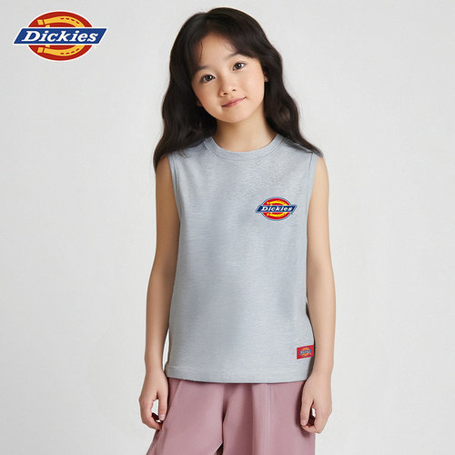 Dickies童装2025清仓纯棉无袖t恤背心宽松坎肩男女童儿童上衣打底 - 图3