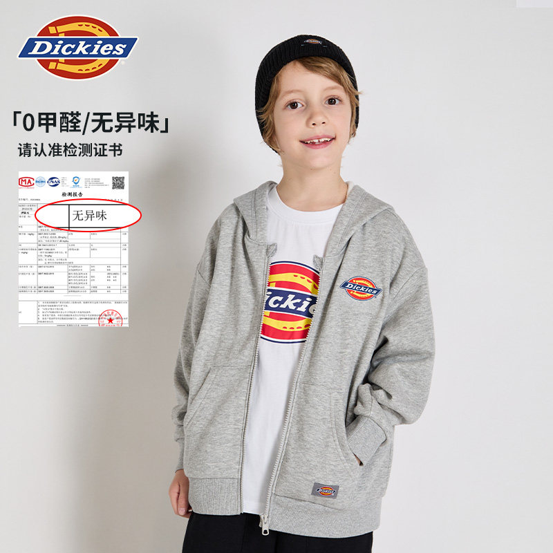 Dickies童装卫衣开衫2025年新款春秋款宽松中大童外套连帽男女童