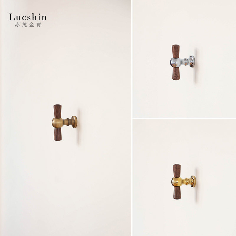 原创复古胡桃木黄铜拉手中古风古铜色柜门橱柜抽屉把手衣柜门拉手,淘宝优惠券,粉丝福利购,淘宝优惠卷