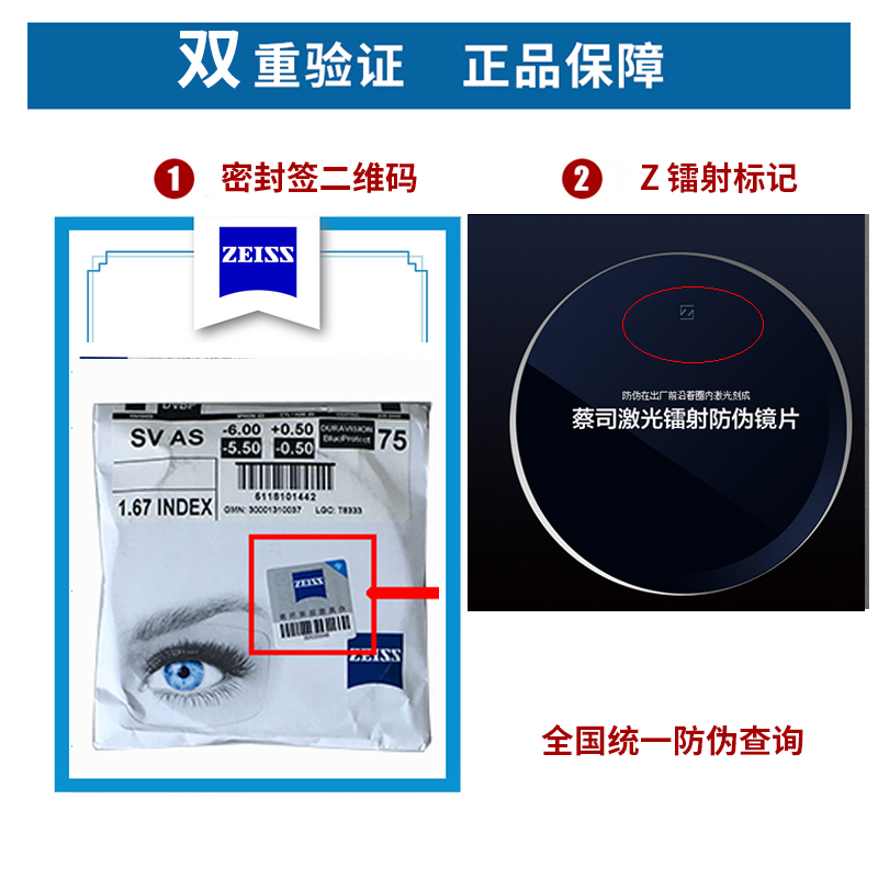 zeiss德国卡尔蔡司眼镜片新清锐1.74钻立方防蓝光膜铂金防蓝光膜-图1