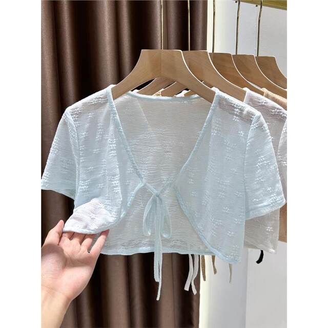 Summer niche lace-up cardigan ຮູບແບບໃຫມ່ສໍາລັບແມ່ຍິງ