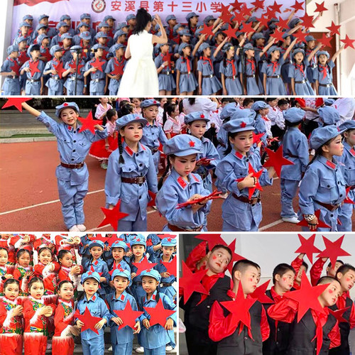 舞蹈道具红星闪闪幼儿园合唱运动会入场式创意表演手拿红色五角星 - 图2