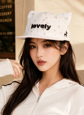 哈吉斯船长猫耳刺绣棒球帽女款