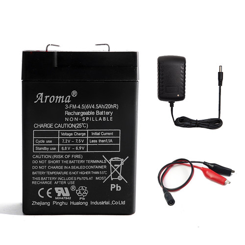 电池童车奥皇aroma电瓶3-FM-4.5(6v4.5AH/20HR7A10儿童电动车电瓶 - 图1
