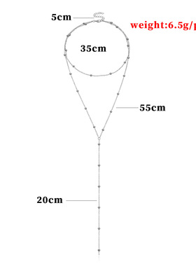几何流苏圆珠项链女气质多层新品长款项饰夸张