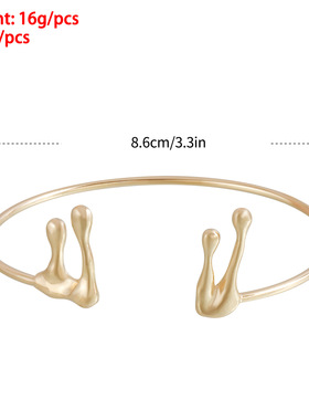 熔岩开口设计感手臂环时尚液态风素圈水滴金属臂镯欧美高级感轻奢