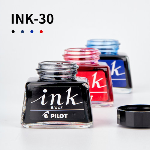 日本进口Pilot百乐INK-30非碳素墨水学生成人练字钢笔专用不堵笔黑蓝红蓝黑色笑脸/78Gg/贵妃钢笔专用正品 - 图0