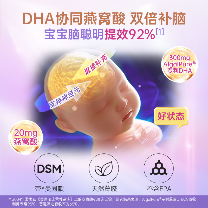 Confidence and Relaxation Super Algae Oil DHA Soft Capsules for Pregnant Women