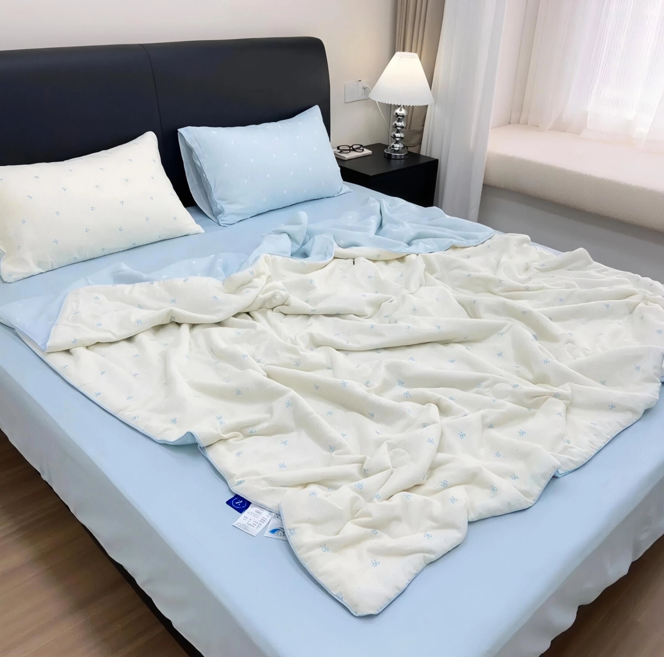 小清新A类母婴全棉双层纱四件套100纯棉超柔软纯棉学生宿舍三件套