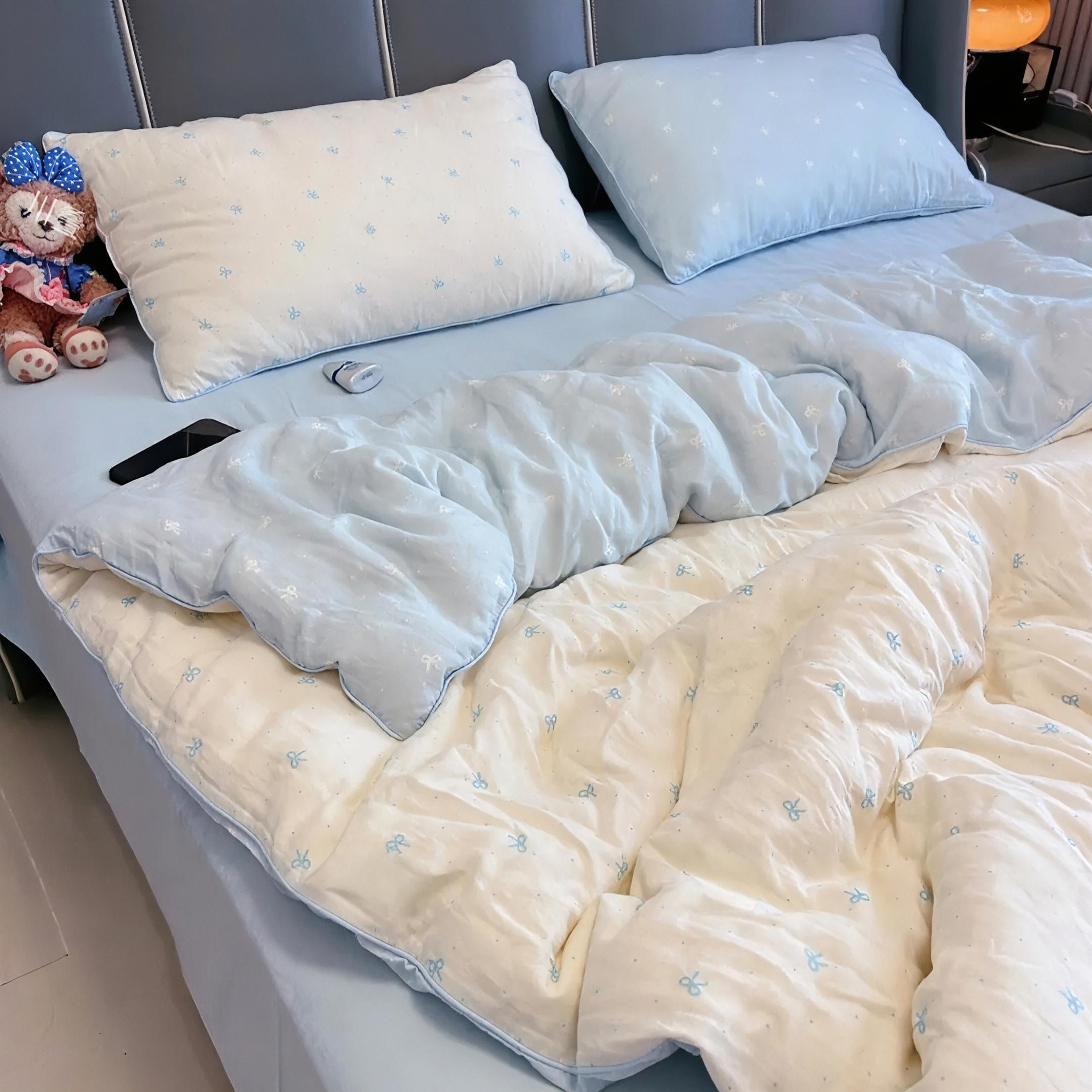 小清新A类母婴全棉双层纱四件套100纯棉超柔软纯棉学生宿舍三件套