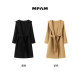 MPAM double-sided woolen bathrobe style hooded coat wool jacket