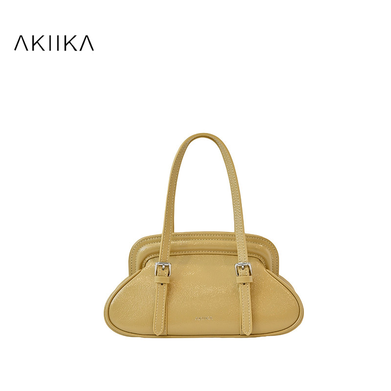 akiika牛皮小号单肩复古波士顿包 凯特周女士包袋
