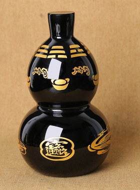 天然黑曜石福禄葫芦招财摆件家居客厅工艺品玄关办公室送朋友