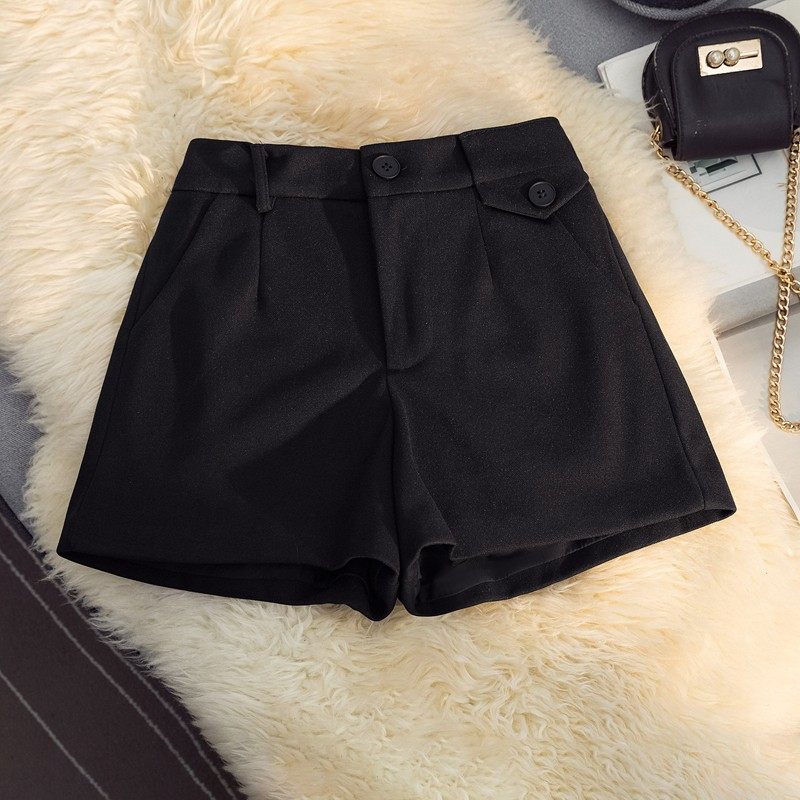 毛呢短裤女秋冬新款胖mm高腰阔腿裤梨形身材穿搭外穿靴裤,淘宝优惠券,粉丝福利购,淘宝优惠卷