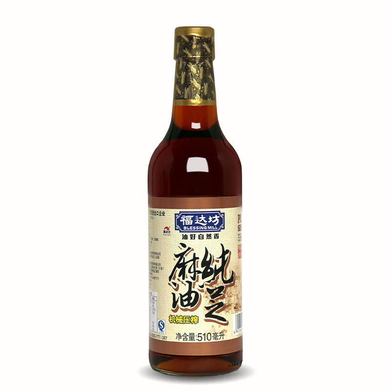 福达坊纯芝麻油510ml*1瓶香油纯麻油凉拌炒菜蘸料香油 - 图2