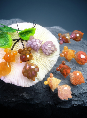 珊瑚玉吊坠紫冰有线鱼挂件男女款