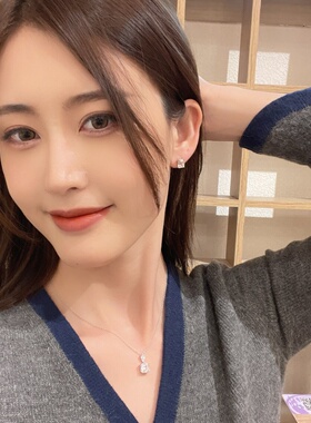 阿斯切宝塔小水滴方钻项链女纯银