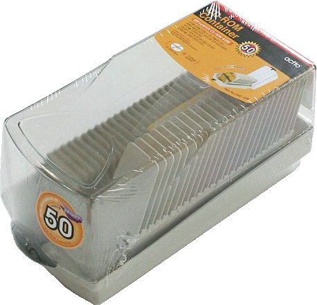 安尚actto CDC-50K 50片装CD光盘收纳盒CD/DVD碟片包防盗锁标签贴 - 图0