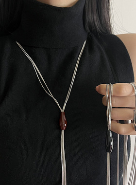 Dopamine Vault」暮穗.蛇链流苏项链女高级感小众百搭气质毛衣链