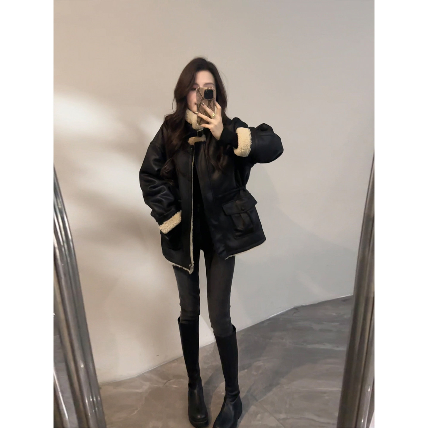 大婷婷冬季时尚麂皮绒毛毛机车服抽绳保暖女短外套上衣加厚DT1790,淘宝优惠券,粉丝福利购,淘宝优惠卷