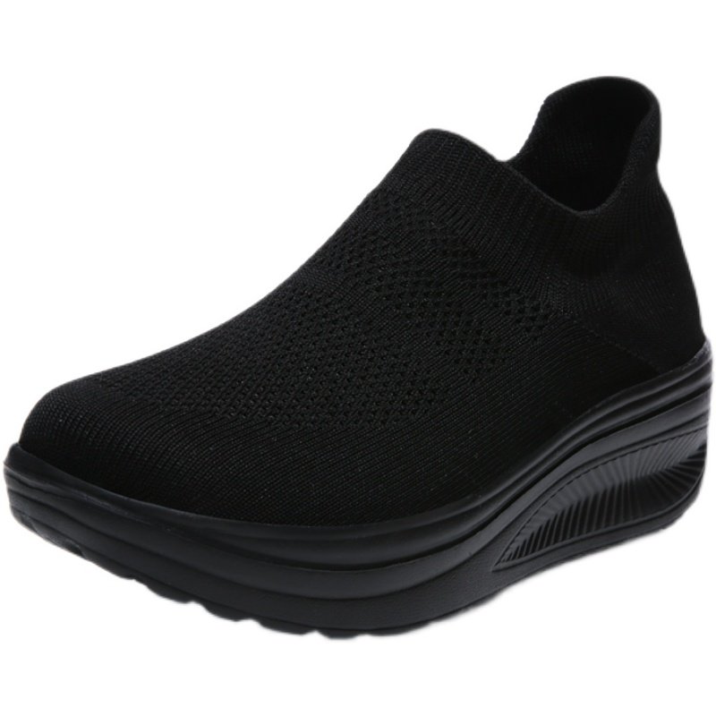 春夏网面厚底轻便耐穿透气摇摇鞋跑步运动轻便套脚袜子鞋35-42,淘宝优惠券,粉丝福利购,淘宝优惠卷