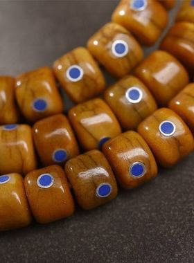 藏式桶珠108颗牦牛骨青金手串