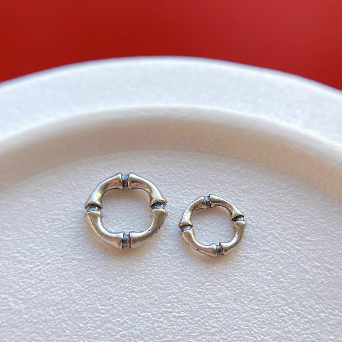 老银子配饰錾刻锤纹盘缠闭口环连接圈银环子三七银饰diy串珠编绳,淘宝优惠券,粉丝福利购,淘宝优惠卷